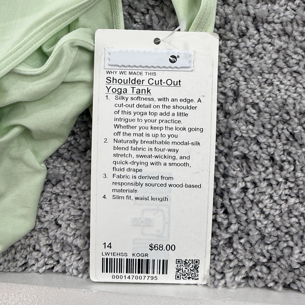 Lululemon Shoulder Cut Out Yoga Tank Womens 14 NWT Run Train Gym Athleisure - Picture 3 of 10